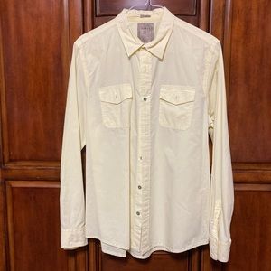 Guess Mens Yellow Casual Button Down Shirt Size Large EUC